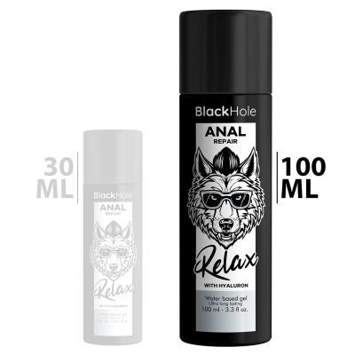 BLACK HOLE - REPARO ANAL RELAX À BASE DE ÁGUA COM HYALURON 100 ML - D-236395 - Dona Pimenta