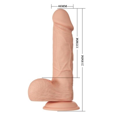 BELO ENCONTRO BAHAMUT DILDO REALÍSTICO E FLEXÍVEL 21,8 CM - CARNE - D-233021 - Dona Pimenta