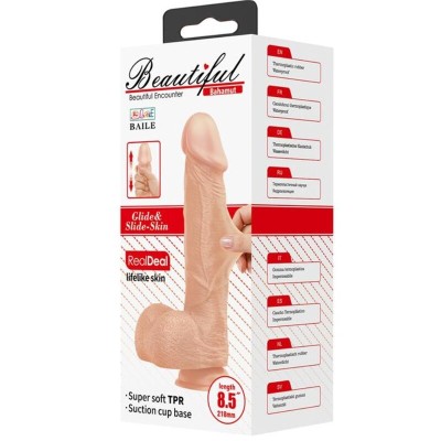 BELO ENCONTRO BAHAMUT DILDO REALÍSTICO E FLEXÍVEL 21,8 CM - CARNE - D-233021 - Dona Pimenta