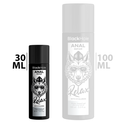 BLACK HOLE - REPARO ANAL RELAX À BASE DE ÁGUA COM HIALURON 30 ML - D-236396 - Dona Pimenta