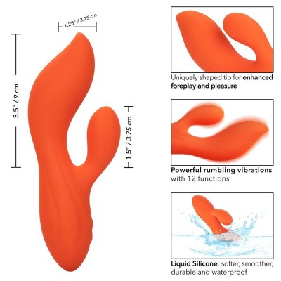 CALIFORNIA EXOTICS STELLA DUAL TEASER LARANJA - D-233084 - Dona Pimenta