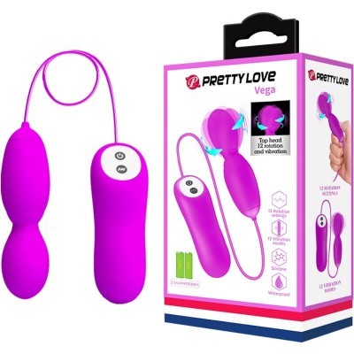 PRETTY LOVE - VEGA ROTATION AND VIBRATION MASSAGER WITH 12 FUNCTIONS FUCHSIA - D-233392 - Dona Pimenta