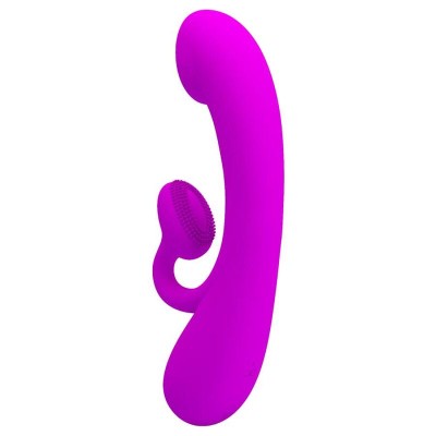 PRETTY LOVE - SINCERE SILICONE VIBRATOR AND STIMULATOR PURPLE - D-233400 - Dona Pimenta