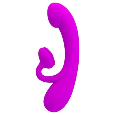 PRETTY LOVE - SINCERE SILICONE VIBRATOR AND STIMULATOR PURPLE - D-233400 - Dona Pimenta