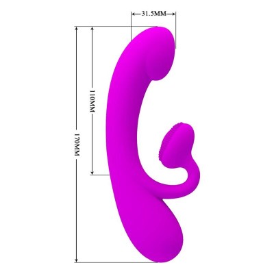 PRETTY LOVE - SINCERE SILICONE VIBRATOR AND STIMULATOR PURPLE - D-233400 - Dona Pimenta