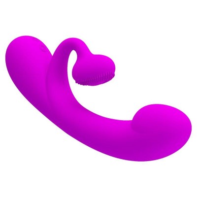 PRETTY LOVE - SINCERE SILICONE VIBRATOR AND STIMULATOR PURPLE - D-233400 - Dona Pimenta