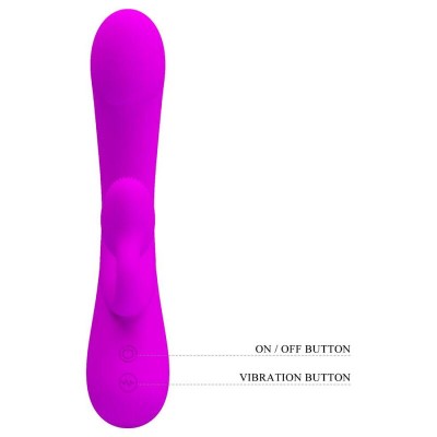 PRETTY LOVE - SINCERE SILICONE VIBRATOR AND STIMULATOR PURPLE - D-233400 - Dona Pimenta