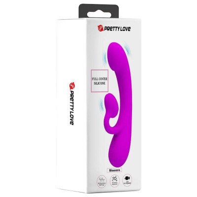 PRETTY LOVE - SINCERE SILICONE VIBRATOR AND STIMULATOR PURPLE - D-233400 - Dona Pimenta