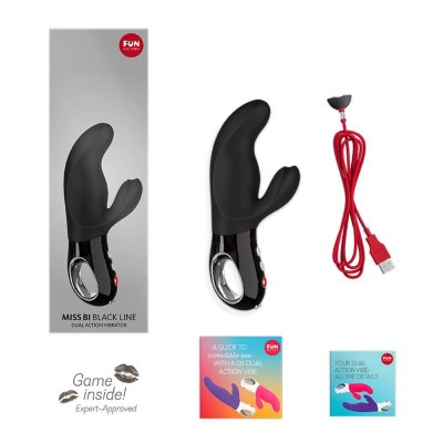 FUN FACTORY - MISS BI RABBIT VIBRATOR BLACK LINE - D-233449 - Dona Pimenta