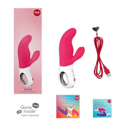 FUN FACTORY - MISS BI DUAL VIBRATOR PINK WHITE - D-233463 - Dona Pimenta