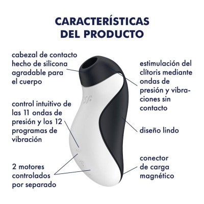 SATISFYER - ORCA AIR PULSE STIMULATOR + VIBRAÇÃO - D-234526 - Dona Pimenta