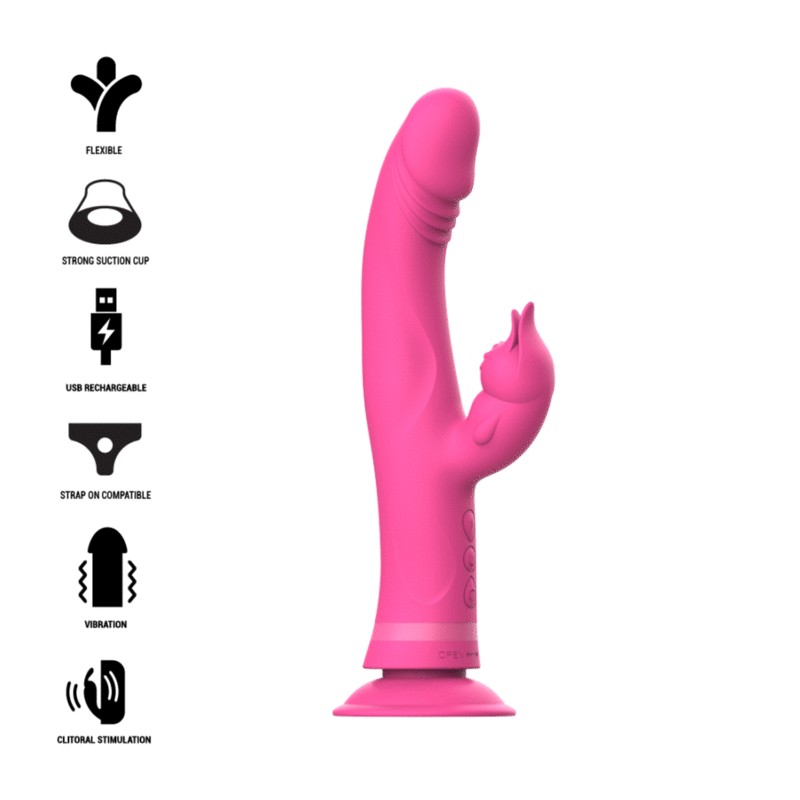 INTENSE - JULIO VIBRADOR COELHO SILICONE ROSA - D-234765 - Dona Pimenta