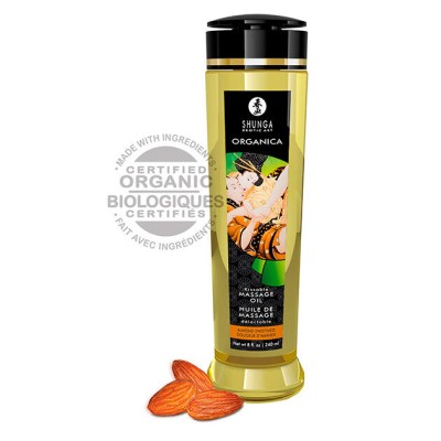 SHUNGA - ÓLEO DE MASSAGEM ERÓTICA BIO COMESTÍVEL 240 ML AMÊNDOA - D-224035 - Dona Pimenta