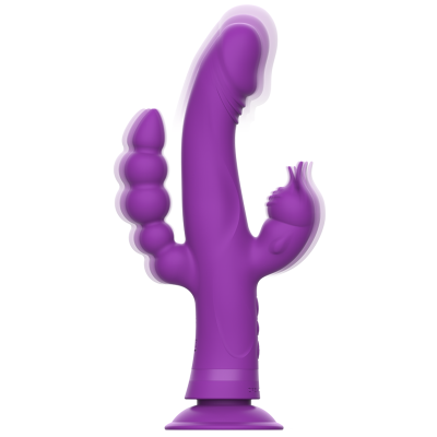 INTENSE - CASANOVA VIBRADOR RABBIT SILICONE TRIPLO MOTOR ROXO