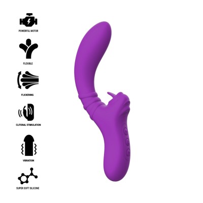 INTENSO - HARRY VIBRADOR FLEXÍVEL COM LÍNGUA ROXA - D-234767 - Dona Pimenta