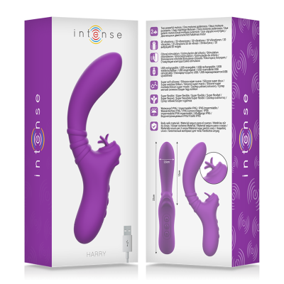 INTENSO - HARRY VIBRADOR FLEXÍVEL COM LÍNGUA ROXA - D-234767 - Dona Pimenta