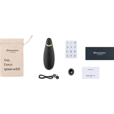 WOMANIZER - PREMIUM 2 ESTIMULADOR CLITORIAL PRETO - D-235671 - Dona Pimenta