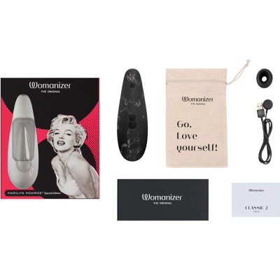 WOMANIZER - MARILYN MONROE CLASSIC 2 CLITORAL STIMULATOR BLACK MARBLE - D-235676 - Dona Pimenta