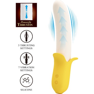 BONITO AMOR - BANANA GEEK SUPER POWER 7 CONFIGURAÇÕES DE VIBRAÇÃO PARA CIMA E PARA BAIXO SILICONE PRETO - D-235752 - Dona Piment