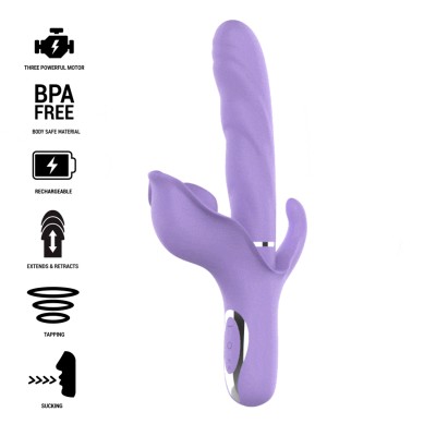 INTENSO - BILLIE MULTIFUNÇÃO VIBRADOR RECARREGÁVEL SUCÇÃO E PULSAÇÃO ROXO - D-235821 - Dona Pimenta