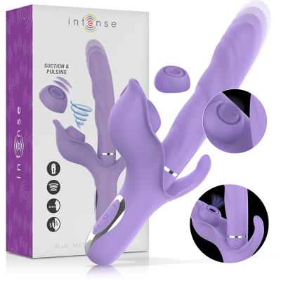 INTENSO - BILLIE MULTIFUNÇÃO VIBRADOR RECARREGÁVEL SUCÇÃO E PULSAÇÃO ROXO - D-235821 - Dona Pimenta