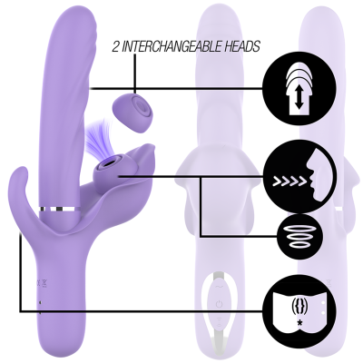 INTENSO - BILLIE MULTIFUNÇÃO VIBRADOR RECARREGÁVEL SUCÇÃO E PULSAÇÃO ROXO - D-235821 - Dona Pimenta