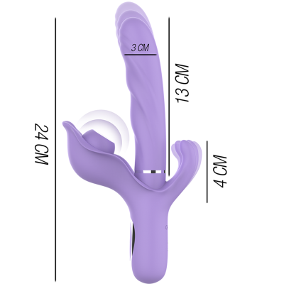 INTENSO - BILLIE MULTIFUNÇÃO VIBRADOR RECARREGÁVEL SUCÇÃO E PULSAÇÃO ROXO - D-235821 - Dona Pimenta