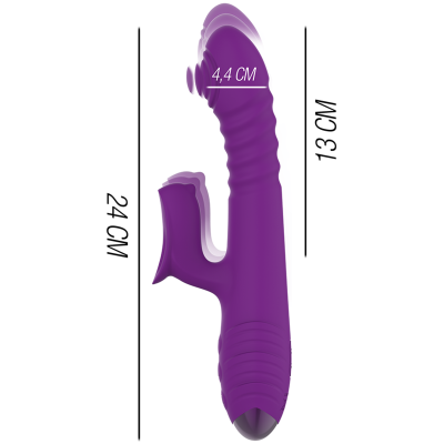 INTENSO - VIBRADOR RECARREGÁVEL MULTIFUNÇÃO IGGY PARA CIMA E PARA BAIXO COM ESTIMULADOR CLITÓRICO ROXO - D-235823 - Dona Pimenta