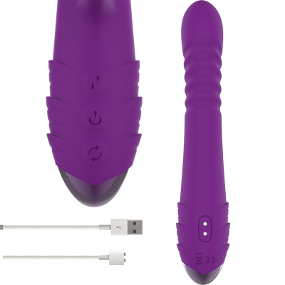 INTENSO - VIBRADOR RECARREGÁVEL MULTIFUNÇÃO IGGY PARA CIMA E PARA BAIXO COM ESTIMULADOR CLITÓRICO ROXO - D-235823 - Dona Pimenta