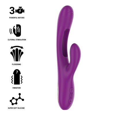 INTENSE - APOLO VIBRADOR MULTIFUNÇÃO RECARREGÁVEL 7 VIBRAÇÕES COM LÍNGUA OSCILANTE ROXA - D-236481 - Dona Pimenta