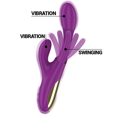 INTENSE - APOLO VIBRADOR MULTIFUNÇÃO RECARREGÁVEL 7 VIBRAÇÕES COM LÍNGUA OSCILANTE ROXA - D-236481 - Dona Pimenta