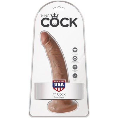 KING COCK - PÊNIS REALÍSTICO 17,5 CM CARAMELO - D-236501 - Dona Pimenta