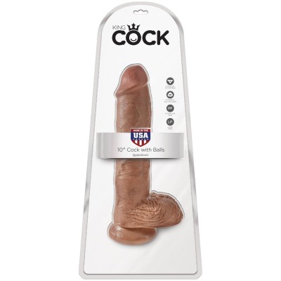 KING COCK - PÊNIS REALÍSTICO COM BOLAS 19,8 CM CARAMELO - D-236507 - Dona Pimenta