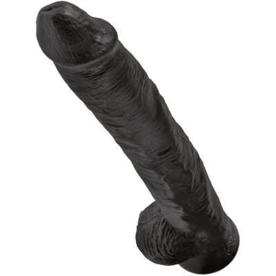 KING COCK - PÊNIS REALÍSTICO COM BOLAS 30,5 CM PRETO - D-236509 - Dona Pimenta