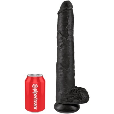 KING COCK - PÊNIS REALÍSTICO COM BOLAS 30,5 CM PRETO - D-236509 - Dona Pimenta