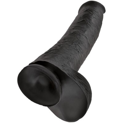 KING COCK - PÊNIS REALÍSTICO COM BOLAS 34,2 CM PRETO - D-236510 - Dona Pimenta