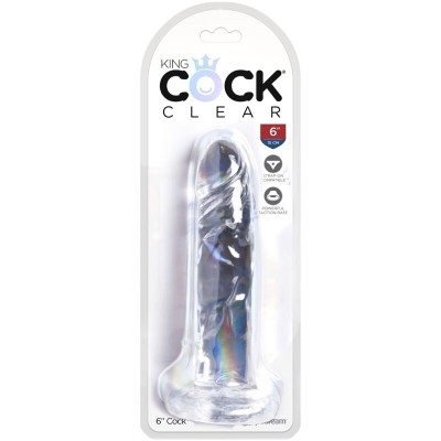 KING COCK CLEAR - PÊNIS REALISTA 15,5 CM TRANSPARENTE - D-236517 - Dona Pimenta