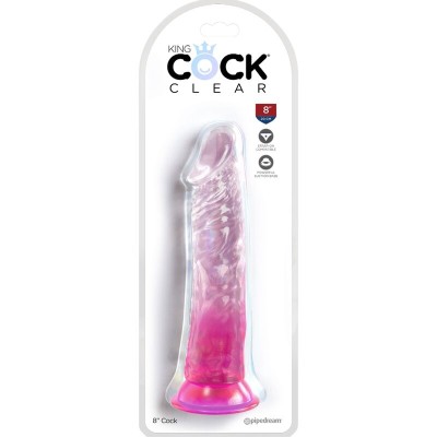 KING COCK CLEAR - PÊNIS REALISTA  19,7 CM ROSA - D-236518 - Dona Pimenta