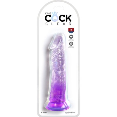 KING COCK CLEAR - PÊNIS REALISTA 19,7 CM ROXO - D-236519 - Dona Pimenta