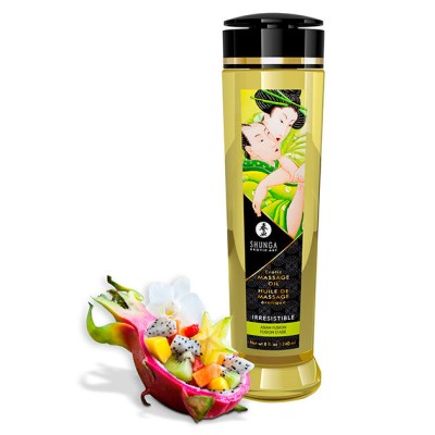 SHUNGA - ÓLEO DE MASSAGEM ERÓTICA IRRESISTÍVEL 240ML - D-224026 - Dona Pimenta