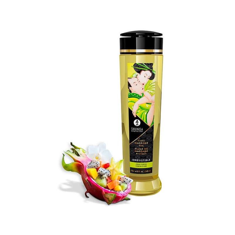 SHUNGA - ÓLEO DE MASSAGEM ERÓTICA IRRESISTÍVEL 240ML - D-224026 - Dona Pimenta