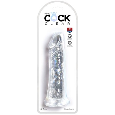 KING COCK CLEAR - PÊNIS REALISTA 19,7 CM TRANSPARENTE - D-236520 - Dona Pimenta