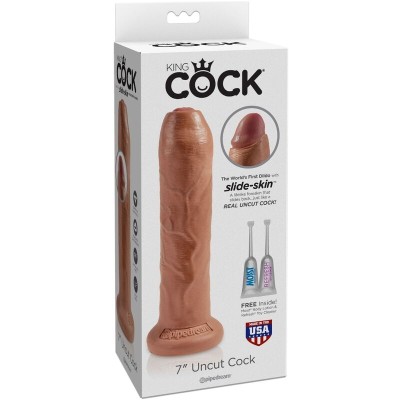 KING COCK - PÊNIS REALÍSTICO SEM CORTES 17,8 CM CARAMELO - D-236521 - Dona Pimenta