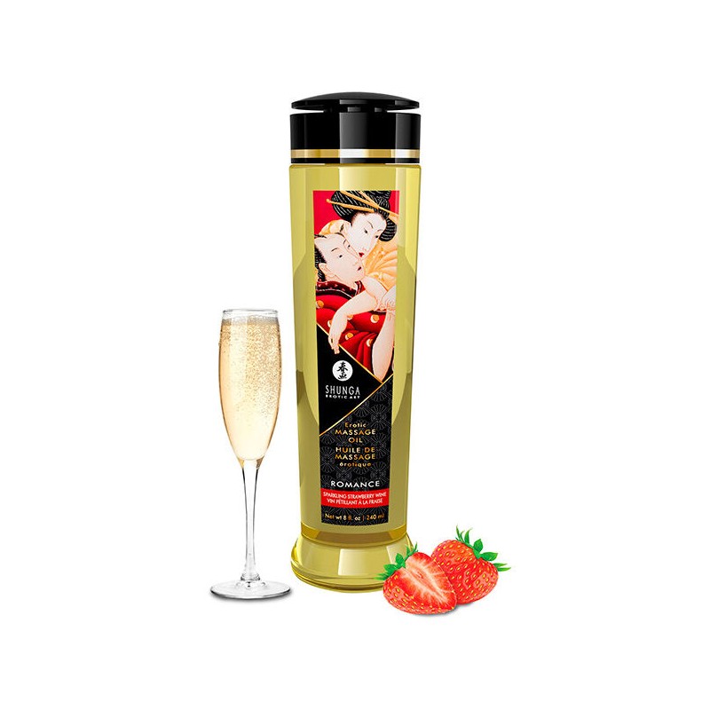 SHUNGA - ÓLEO DE MASSAGEM ROMANCE ERÓTICO 240 ML - D-224030 - Dona Pimenta