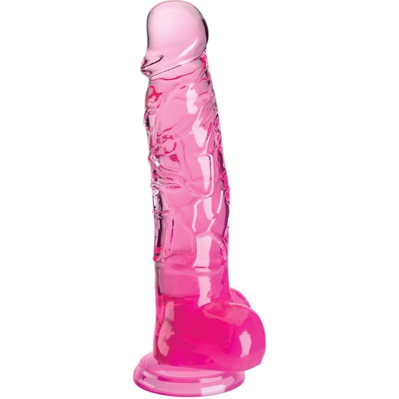 KING COCK CLEAR - PÊNIS REALISTA COM BOLAS 16,5 CM ROSA - D-236530 - Dona Pimenta