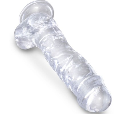 KING COCK CLEAR - PÊNIS REALISTACOM BOLAS 16,5 CM TRANSPARENTE - D-236532 - Dona Pimenta