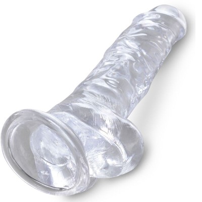 KING COCK CLEAR - PÊNIS REALISTACOM BOLAS 16,5 CM TRANSPARENTE - D-236532 - Dona Pimenta