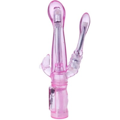 VIBRADOR FLEXIBLE CON ESTIMULADOR ANAL - D34-194023 - Dona Pimenta