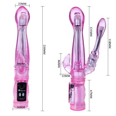 VIBRADOR FLEXIBLE CON ESTIMULADOR ANAL - D34-194023 - Dona Pimenta