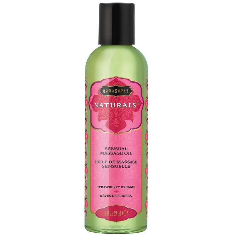 ÓLEO DE MASSAGEM NATURAL KAMASUTRA MORANGO DREAMS 59 ML - D-228015 - Dona Pimenta